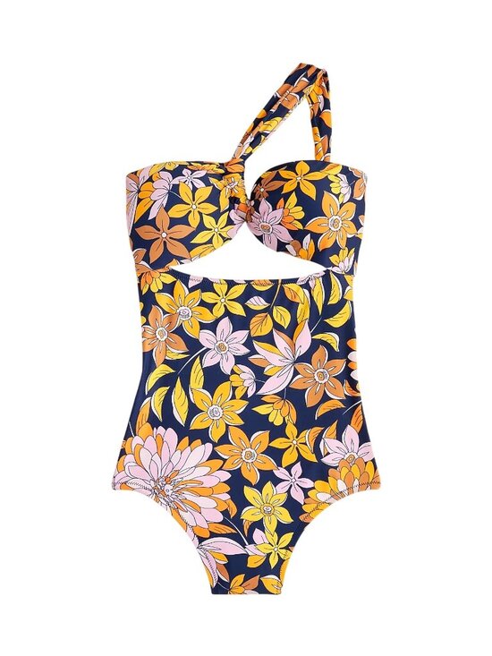 J. Crew Other - J. Crew Women's Size 10 Cutout One-Shoulder One-Piece Swimsuit Dusk Floral Print